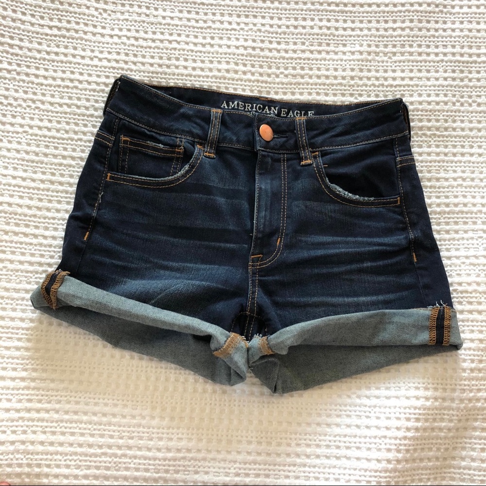 AEO super stretch high rise shorts